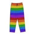 thumbnail image 1 of Lsque Colorful Glitter Rainbow Print Women's Pajama Pants, Lounge Pant - Comfortable Home Wear,Elastic Waistband, Stylish Design-XX-Large, 1 of 9