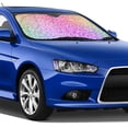 thumbnail image 1 of Lsque Colorful Glitters Car Windshield Sun Shade | Accordion Folding Style Auto Shade for Car Truck SUV Van | Blocks UV Rays Sun Visor Protector | Medium, 1 of 7