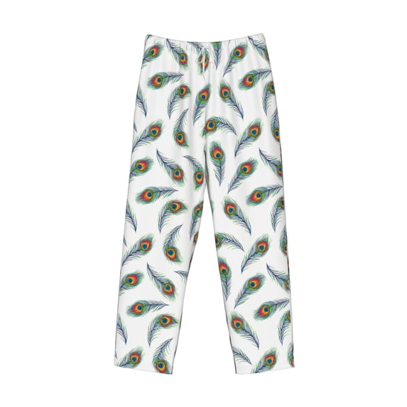 Lsque Colorful Grass Print Men's Pajama Pants, Lounge Pant - Comfortable Home Wear,Elastic Waistband, Stylish Design-Large