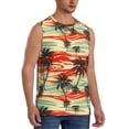 thumbnail image 1 of Lsque Colorful Hawaii Palms Print Men's Cotton Blend Sleeveless Muscle Shirts (S-3XL)- Moisture Wicking, Odor Protection, UPF 30+,Medium, 1 of 8