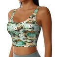 thumbnail image 1 of Lsque Colorful Hawaii Palms Printed Women'S Sports Bra, Compression, Moisture Wicking, High-Impact Sports Bra For Women,Supportive sports bra-Large, 1 of 9
