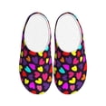 thumbnail image 1 of Lsque Colorful Hearts Pattern Womens Comfort Cotton on Scuff With Memory Foam and Anti-skid Sole Slipper-44/45, 1 of 7