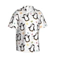 thumbnail image 1 of Lsque Colorful Hearts Penguin pattern Hawaiian Shirt for Men, Unisex Summer Beach Casual Short Sleeve Button Down Shirts-Medium, 1 of 9