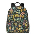 thumbnail image 1 of Lsque Colorful Hippie Pattern Backpack – School Travel Canvas Daypack with Ergonomic Padded Straps, Multiple Compartments & Leather Handle, 1 of 5