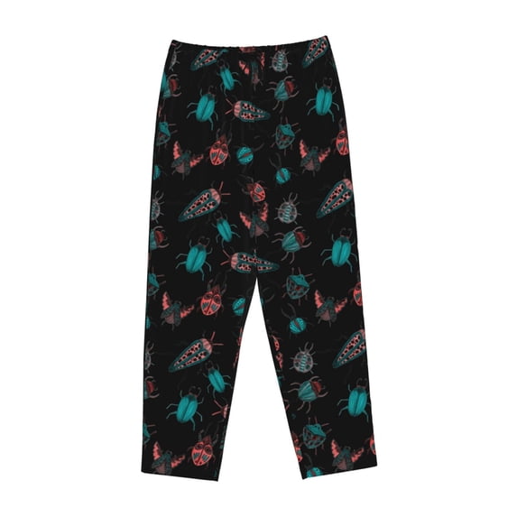 Lsque Colorful Insect Print Women's Pajama Pants, Lounge Pant - Comfortable Home Wear,Elastic Waistband, Stylish Design-Medium
