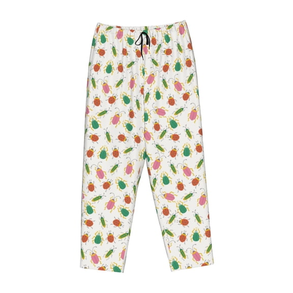 Lsque Colorful Insect1 Print Women's Pajama Pants, Lounge Pant - Comfortable Home Wear,Elastic Waistband, Stylish Design-Small