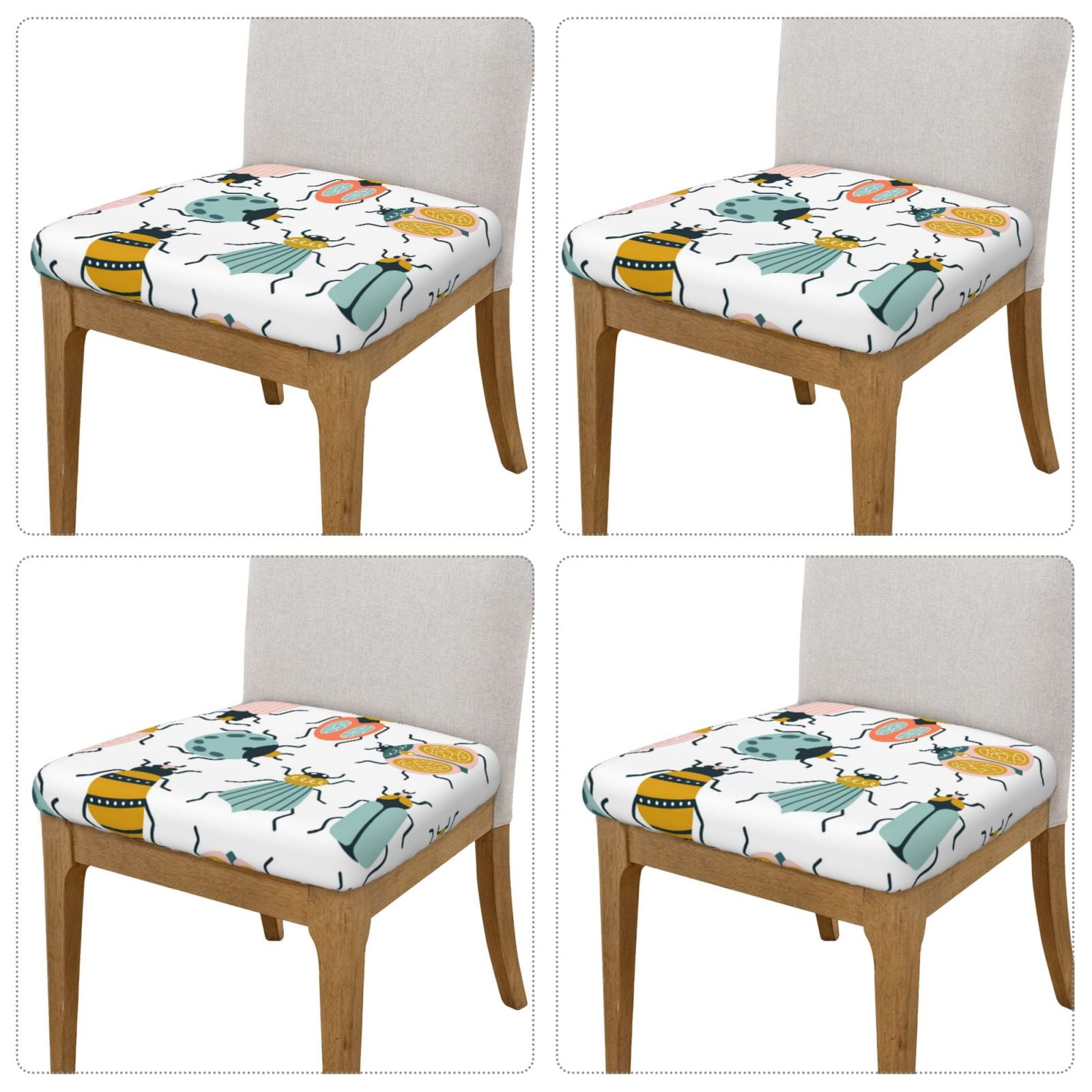 Lsque Colorful Insects Printed Square Couch Cushion Covers, Floral Sofa ...