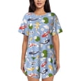 thumbnail image 1 of Lsque Colorful Koi Fish Women's Short-Sleeved Pajama Set - 2 Piece Soft and Lightweight Sleepwear Set-XX-Large, 1 of 9