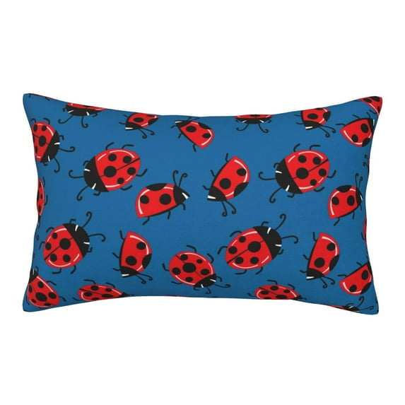 Lsque Colorful Ladybird Pattern Pillow Case – Soft & Cozy Throw Pillow Cover, Hypoallergenic Cushion Case for Sleeping Women with Envelope Closure-16"x24"