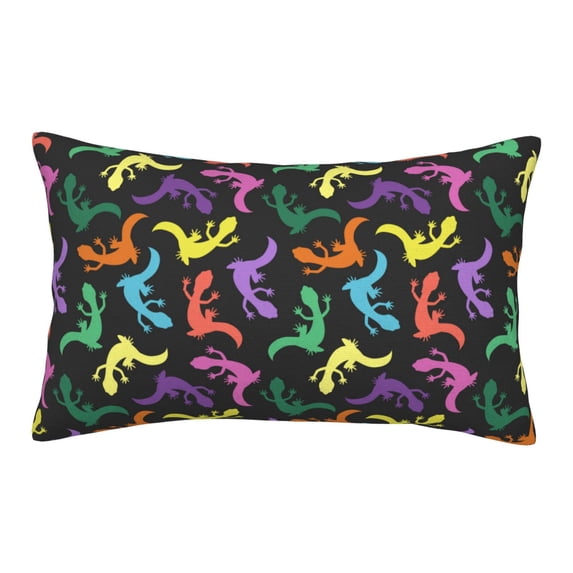 Lsque Colorful Lizards Pattern Pillow Case – Soft & Cozy Throw Pillow Cover, Hypoallergenic Cushion Case for Sleeping Women with Envelope Closure-16"x24"