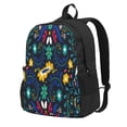 thumbnail image 1 of Lsque Colorful Mexican Flower Pattern Adult Backpack – Durable & Lightweight PU Canvas Storage Bag , 15” Laptop Compartment, and Multiple Pockets, 1 of 7