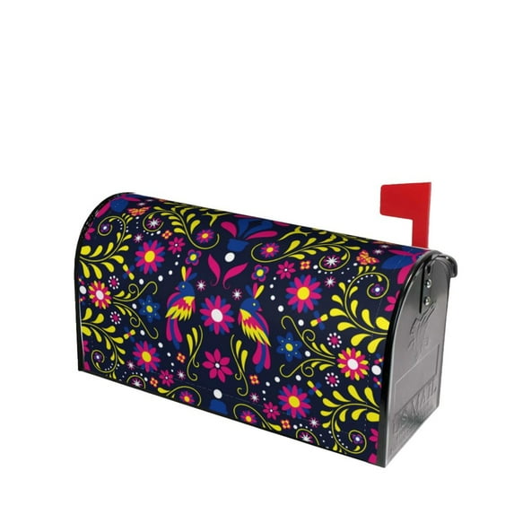 Lsque Colorful Mexican Mailbox Cover Standard Size ,Magnetic Mailbox Covers Post Wraps Letter Box Cover -25.5x21 in