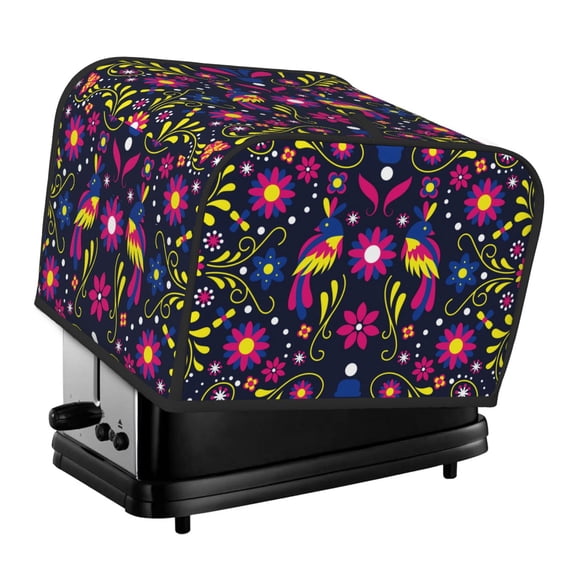 Lsque Colorful Mexican Print 4 Slice Toaster Cover , Kitchen Appliance Dustproof Protector , Toaster Protector Dustproof Kitchen Appliance Cover