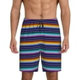 thumbnail image 1 of Lsque Colorful Mexican Stripes Pattern Mens Sleep Pajama Shorts,Short Pajama Pants, Cotton Ultra-Soft Knit-Large, 1 of 6