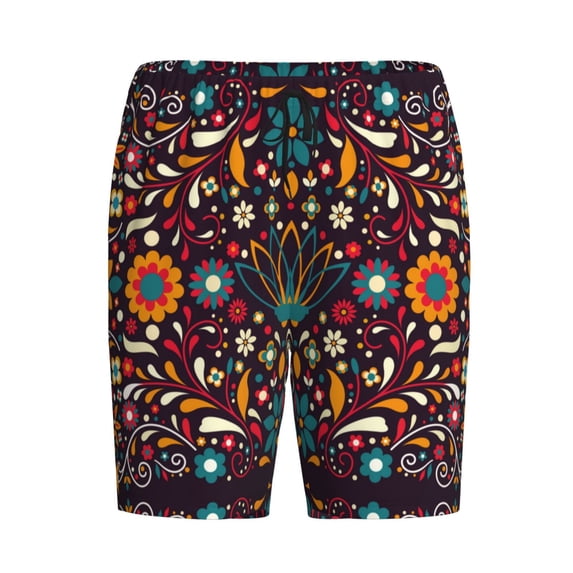 Lsque Colorful Mexican2 Mens Sleep Pajama Shorts,Short Pajama Pants, Cotton Ultra-Soft Knit-Small
