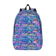 thumbnail image 1 of Lsque Colorful Mushrooms Pattern Canvas Daypack, Durable Backpack, High-quality Versatile Backpack,Vintage Compact Backpack-Medium, 1 of 6