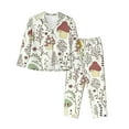 thumbnail image 1 of Lsque Colorful Mushrooms and Plants Pattern Long Sleeve Pajama Set for Women - Soft 2-Piece Sleepwear and Loungewear Set with Pockets, Comfy Nightwear-Medium, 1 of 7