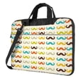 thumbnail image 1 of Lsque Colorful Mustache Pattern Laptop Bag – Portable & Slim Single-Shoulder Computer Case with Adjustable Strap, Protective, Lightweight for 13”/14”/15.6” Laptops, 1 of 8