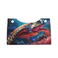 thumbnail image 1 of Lsque Colorful Ocean Sea Turtle Printed Long Tissue Box Cover Holder, Facial Paper Organizer Dispenser,Triangle with Bottom Belt, PVC Leather Decorative Organizer, 1 of 9