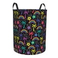 thumbnail image 1 of Lsque Colorful Palms pattern Laundry Hamper Basket, Tall Woven Rope Hamper Basket for Clothes, Lightweight Storage Basket, Collapsible Waterproof-Medium, 1 of 8