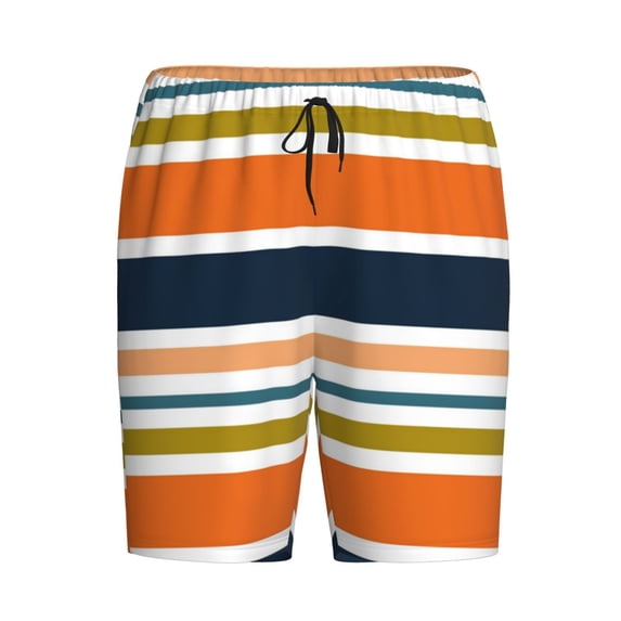 Lsque Colorful Pastel Stripes Mens Sleep Pajama Shorts,Short Pajama Pants, Cotton Ultra-Soft Knit-XX-Large