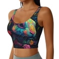 thumbnail image 1 of Lsque Colorful Patterned Rabbit Printed Women'S Sports Bra, Compression, Moisture Wicking, High-Impact Sports Bra For Women,Supportive sports bra-Large, 1 of 9