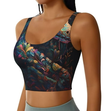 Lsque Colorful Patterned Snake Printed Women'S Sports Bra, Compression, Moisture Wicking, High-Impact Sports Bra For Women,Supportive sports bra-Large