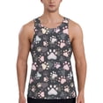 thumbnail image 1 of Lsque Colorful Paws Of Dog Pattern Mens Tank Tops Muscle Athletic Quick Dry Sleeveless Workout Fitness T Shirts Beach Tank Top, Loose-fit Sleeveless Shirt for Men-Large, 1 of 7
