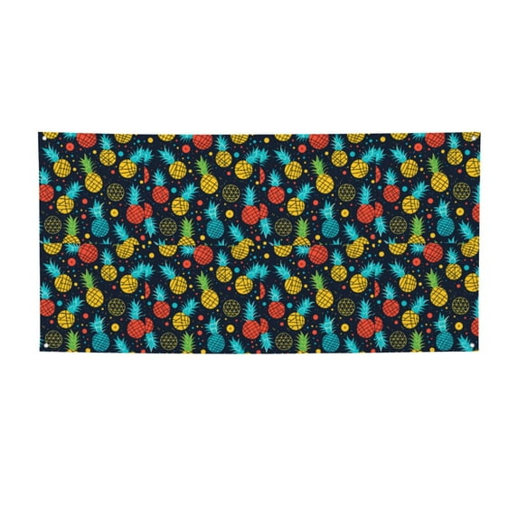 Lsque Colorful Pineapple Pattern Party Banner, Festive Banner , Holiday Celebrations and Events for Carnival Birthday Party Festival Decorations-Medium