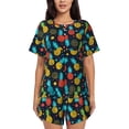 thumbnail image 1 of Lsque Colorful Pineapple Women's Short-Sleeved Pajama Set - 2 Piece Soft and Lightweight Sleepwear Set-3X-Large, 1 of 9