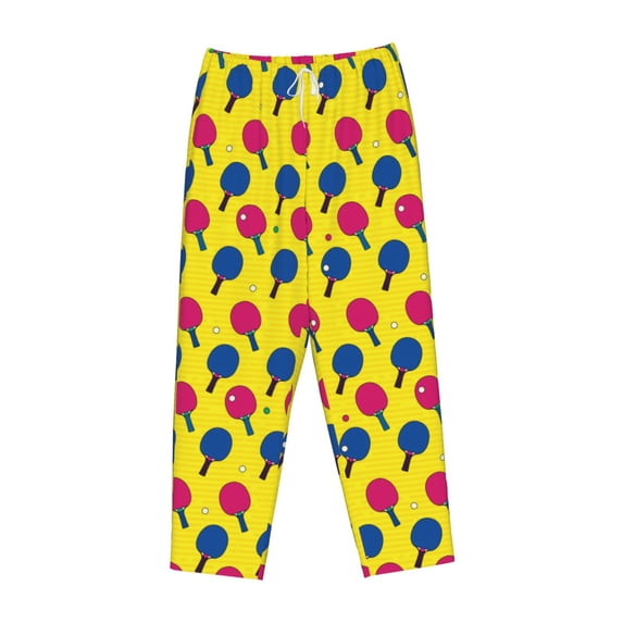 Lsque Colorful Ping Pong Print Women's Pajama Pants, Lounge Pant - Comfortable Home Wear,Elastic Waistband, Stylish Design-Small