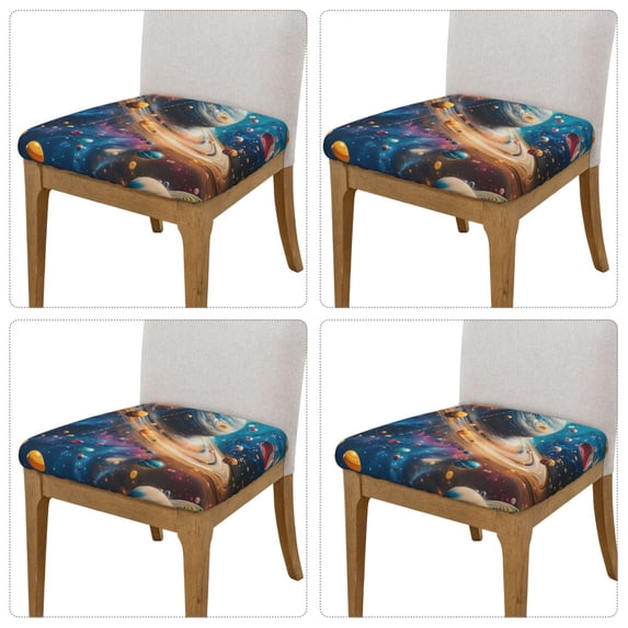Lsque Colorful Planet Universe Printed Square Couch Cushion Covers, Floral Sofa Cushion Covers Replacement, Stretch Couch Covers for Couch-16.9in