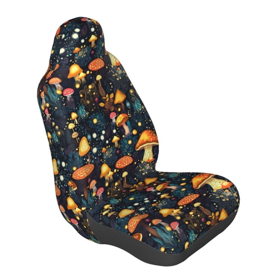 Lsque Colorful Plants Mushroom Pattern Car Seat Covers for Front Seats , Waterproof Seat Covers for Cars, Sporty Front Seat Covers,Car Seat Cover Protector Front Seats