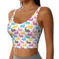 thumbnail image 1 of Lsque Colorful Rabbit Printed Women'S Sports Bra, Compression, Moisture Wicking, High-Impact Sports Bra For Women,Supportive sports bra-Medium, 1 of 9