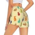thumbnail image 1 of Lsque Colorful Rabbit Printed Women's Running Shorts with Liner Pockets,Elastic Quick Dry Workout Athletic Gym Yoga Shorts,Womens High Waist Shorts-, 1 of 9
