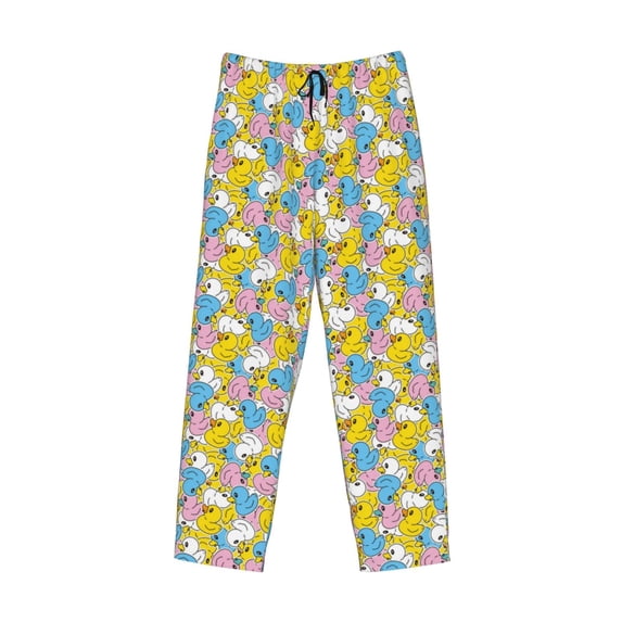 Lsque Colorful Rubber Duck 1 Print Men's Pajama Pants, Lounge Pant - Comfortable Home Wear,Elastic Waistband, Stylish Design-X-Large