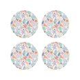 thumbnail image 1 of Lsque Colorful Seashells Pattern 4" Drink Coasters Set of 4, PVC Leather Absorbent Coasters, Table Coaster Set Decorative Coffee Cup Coasters Housewarming Gift -Round Shape, 1 of 6