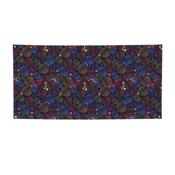 Lsque Colorful Shells Pattern Party Banner, Festive Banner , Holiday Celebrations and Events for Carnival Birthday Party Festival Decorations-Medium