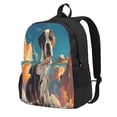 thumbnail image 1 of Lsque Colorful Sky Puppy Pattern Adult Backpack – Durable & Lightweight PU Canvas Storage Bag , 15” Laptop Compartment, and Multiple Pockets, 1 of 7