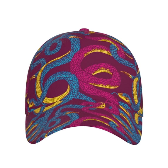 Lsque Colorful Snake Baseball Cap Trucker Low Profile Hat Golf Dad Hat Adjustable Original Classic Unconstructed Plain Cap Men Women