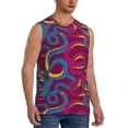 thumbnail image 1 of Lsque Colorful Snake Print Men's Cotton Blend Sleeveless Muscle Shirts (S-3XL)- Moisture Wicking, Odor Protection, UPF 30+,X-Large, 1 of 8