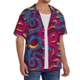 thumbnail image 1 of Lsque Colorful Snake print Men's Cuban Collar Short Sleeve Shirt Summer Beachwear Casual Button Down Fashionable Vacation Leisure Shirt-4X-Large, 1 of 7
