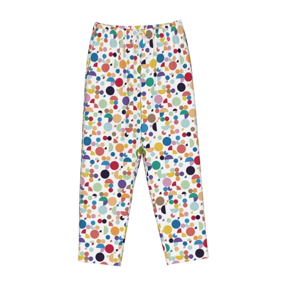 Lsque Colorful Spots Print Women's Pajama Pants, Lounge Pant - Comfortable Home Wear,Elastic Waistband, Stylish Design-XX-Large