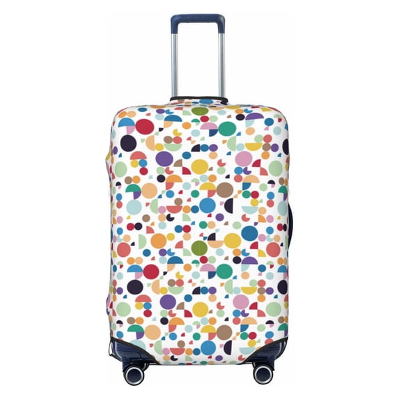Lsque Colorful Spots Printed Luggage Cover, Travel Luggage Protector,Scratch and Dirt Resistant, Fits 18-32 Inch Luggage - Large