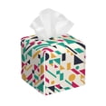 thumbnail image 1 of Lsque Colorful Spots Printed Tissue Box Cover Holder, Facial Paper Organizer Dispenser,Square with Bottom Belt, PVC Leather Decorative Organizer, 1 of 8