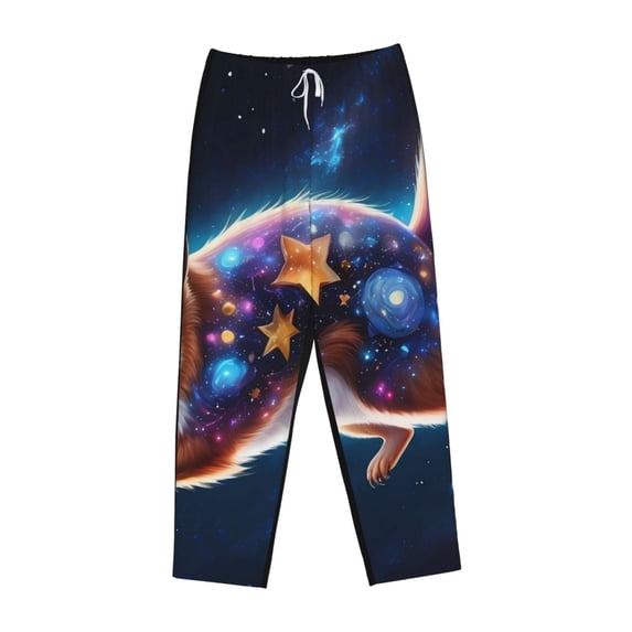 Lsque Colorful Star River Squirrel Print Women's Pajama Pants, Lounge Pant - Comfortable Home Wear,Elastic Waistband, Stylish Design-X-Large