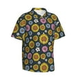 thumbnail image 1 of Lsque Colorful Sunflowers pattern Hawaiian Shirt for Men, Unisex Summer Beach Casual Short Sleeve Button Down Shirts-Large, 1 of 9