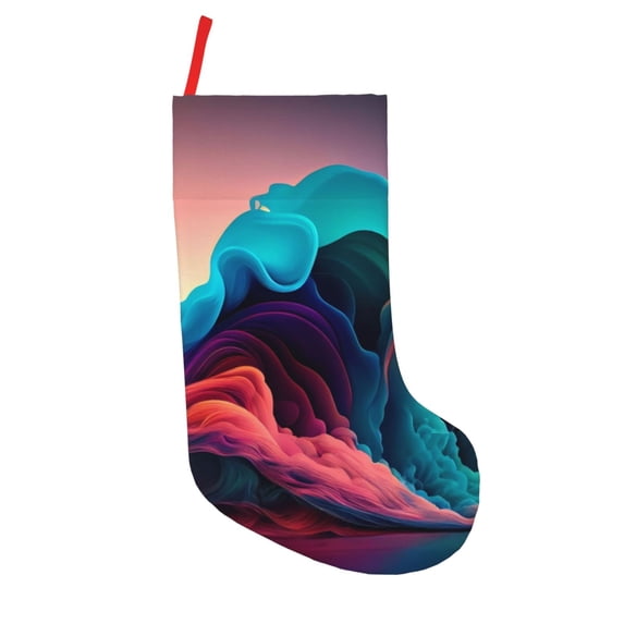 Lsque Colorful Surreal Landscape Pattern 18 Inch Christmas Stockings, Festive Holiday Stocking for Christmas Decorations Holiday Decor