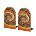 thumbnail image 1 of Lsque Colorful Swirl Printed Wood Bookends,Non-Skid Bookend for Shelves,Heavy Duty Support Bookends,Non-Slip Foam Pads for Office, Home, and Library,1 Pair, 1 of 8