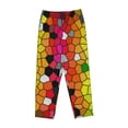 thumbnail image 1 of Lsque Colorful Tie Dye Stained Glass 1 Print Women's Pajama Pants, Lounge Pant - Comfortable Home Wear,Elastic Waistband, Stylish Design-Medium, 1 of 9